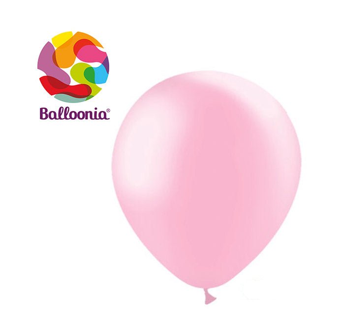 Balloonia 3ft Baby Pink Metallic Latex Balloon 5ct - BAM Party Global