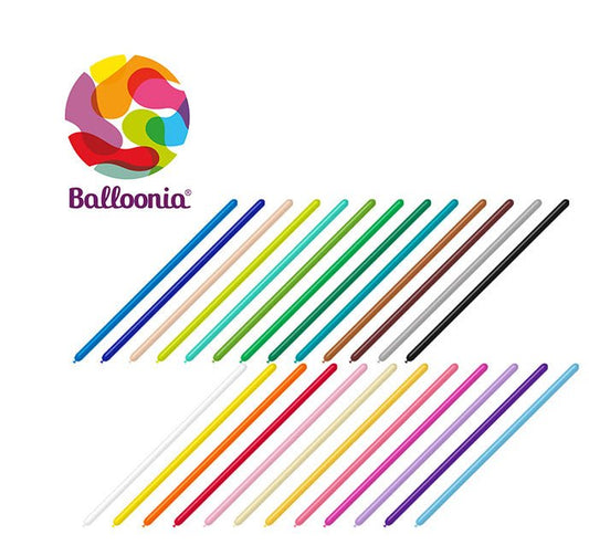 Balloonia 260 Latex Assorted Colors 50ct - BAM Party Global