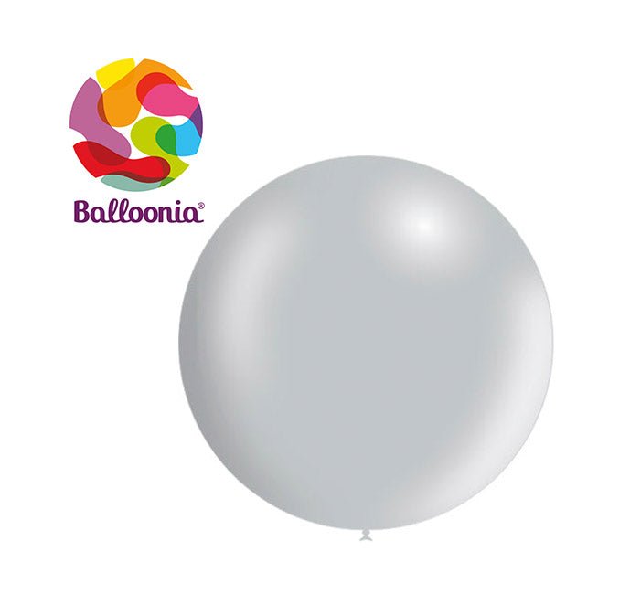 Balloonia 2ft Metallic Latex Silver 5ct - BAM Party Global