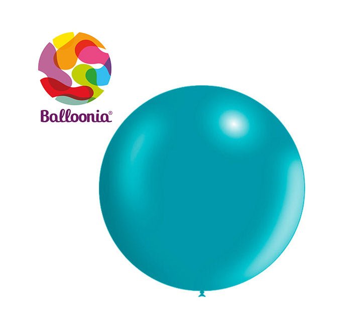 Balloonia 2ft Metallic Latex Turquoise 5ct - BAM Party Global