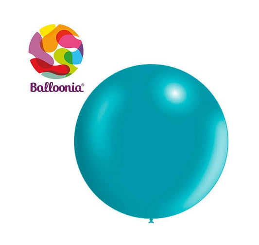 Balloonia 2ft Metallic Turquoise Latex Balloon 5ct - BAM Party Global