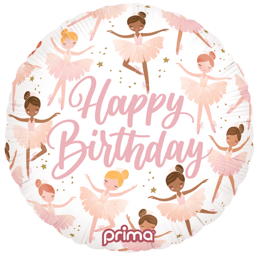 18” Round Birthday Ballerinas - BAM Party Global