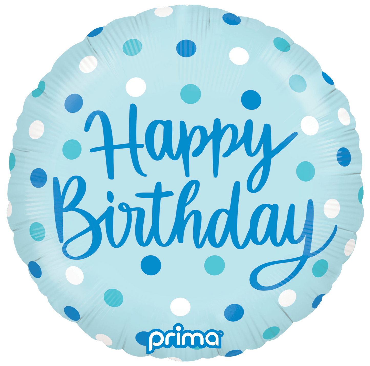 18” Round Birthday Blue Dots - BAM Party Global