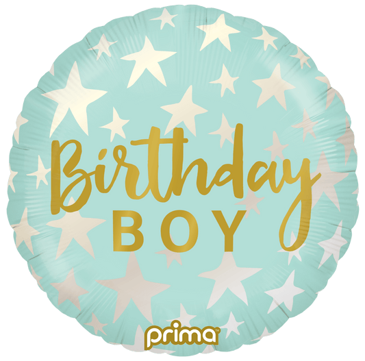 18” Round Birthday Boy Stars - BAM Party Global