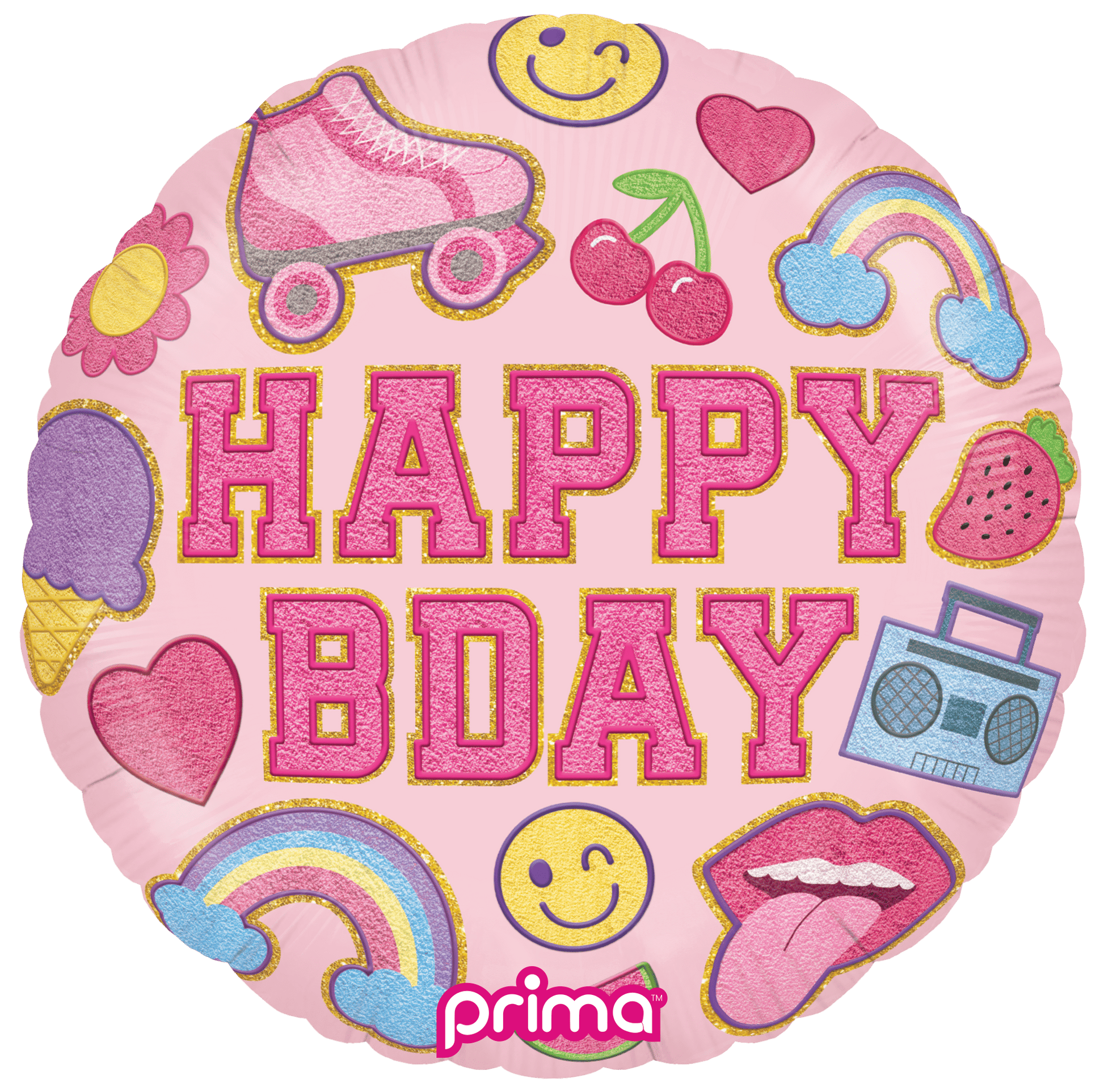 18” Round Birthday Girl Patches - BAM Party Global