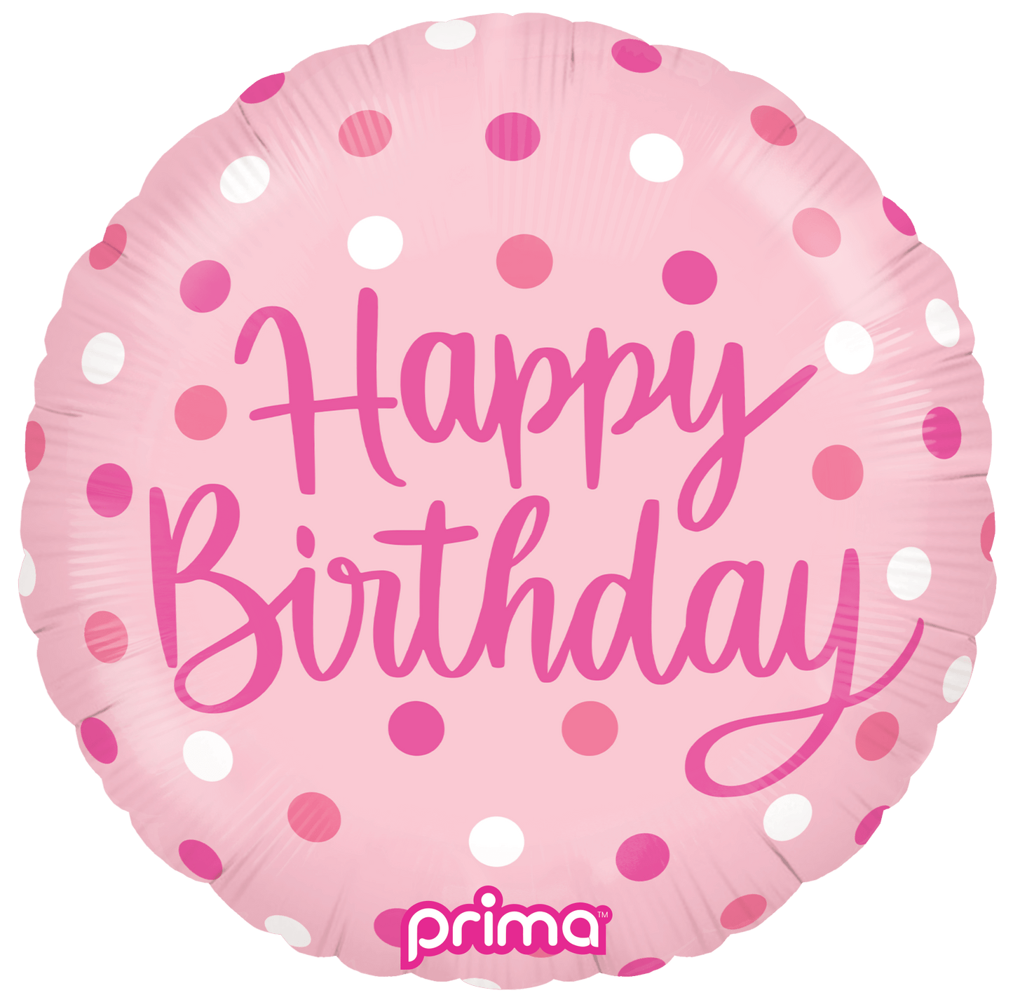 18” Round Birthday Pink Dots - BAM Party Global