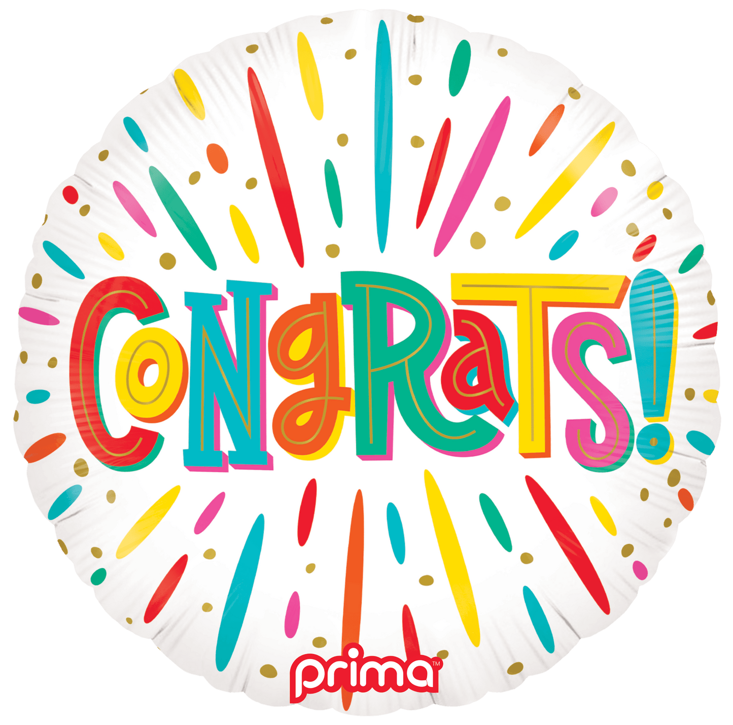 18” Round Colorful Congrats - BAM Party Global