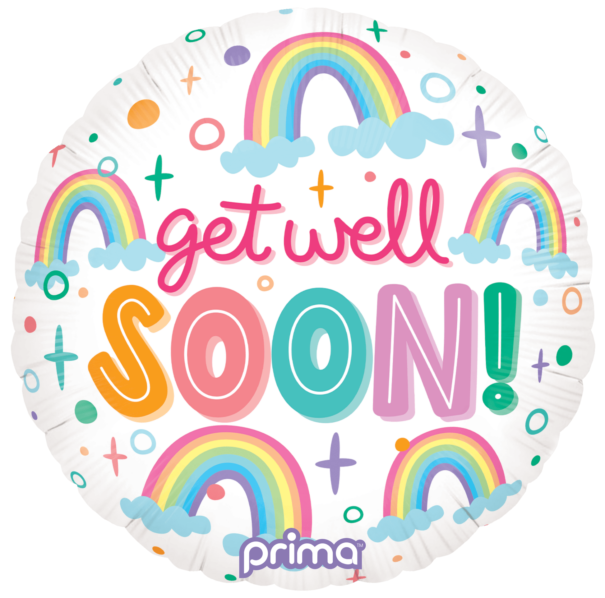 18” Round Get Well Soon Rainbows - BAM Party Global