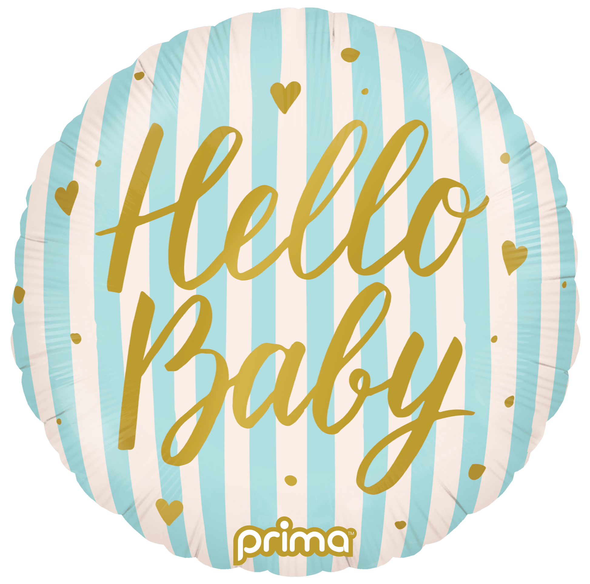 18” Round Hello Baby Blue Stripes - BAM Party Global