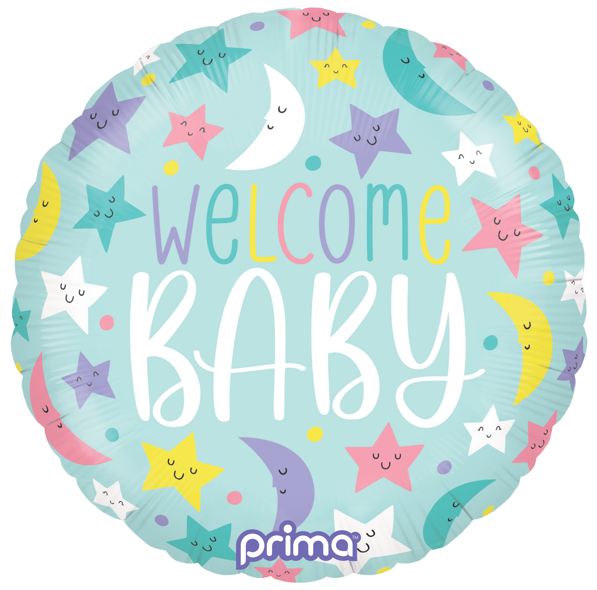 18” Round Welcome Baby Moons & Stars - BAM Party Global