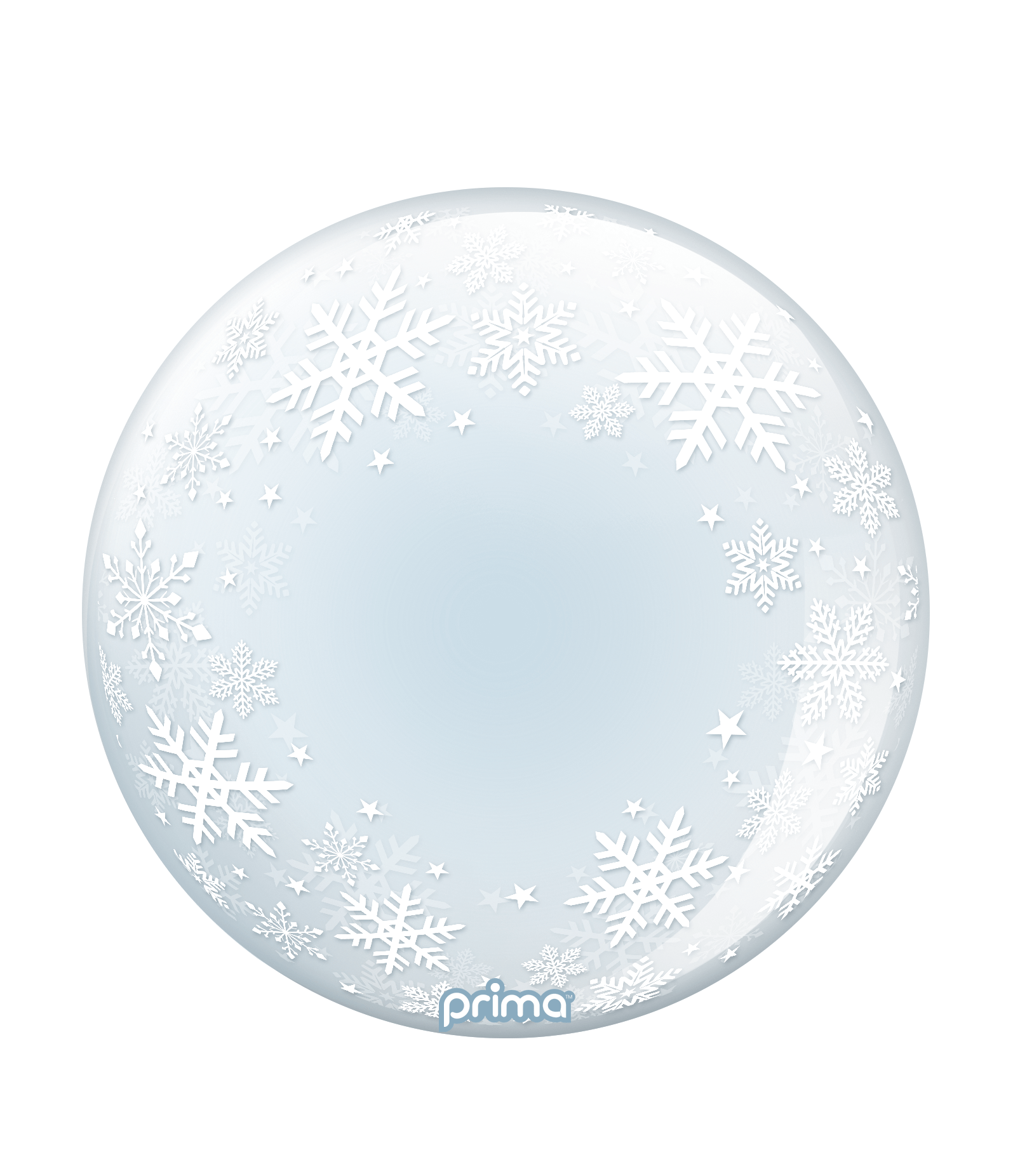 20” White Snowflakes Sphere - BAM Party Global