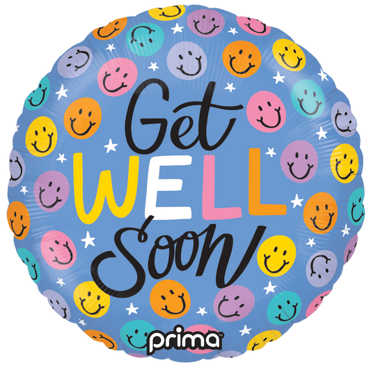 9” Round Get Well Happy Faces - BAM Party Global