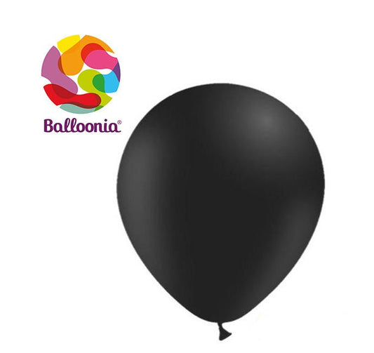 Balloonia 10" Latex Black 100ct - BAM Party Global