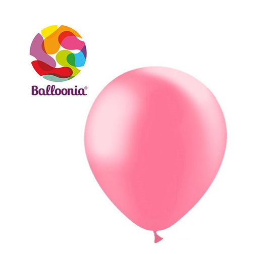 Balloonia 10" Latex Metallic Pink 100ct - BAM Party Global