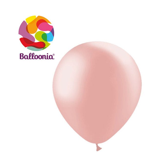 Balloonia 10" Latex Metallic Rose Gold 100ct - BAM Party Global