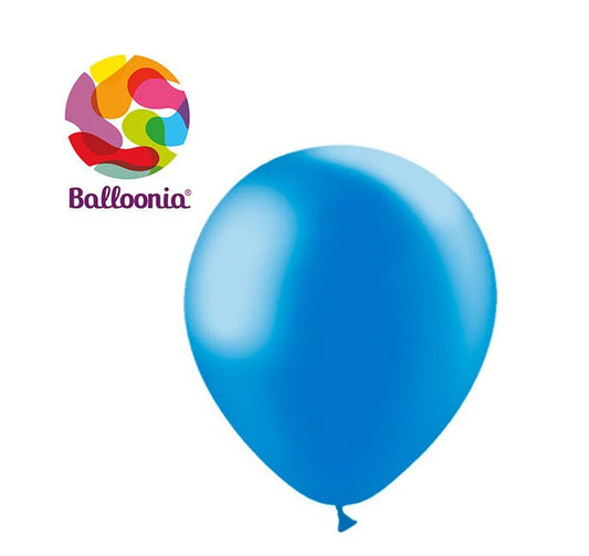 Balloonia 10" Metallic Blue Latex Balloons - 100ct - BAM Party Global