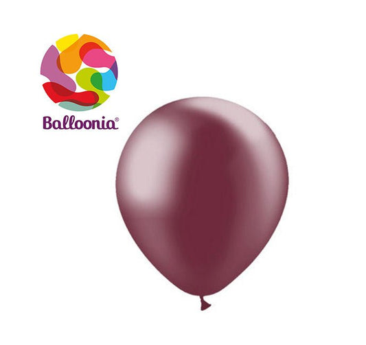 Balloonia 10" Metallic Burgundy Latex Balloons - 100ct - BAM Party Global