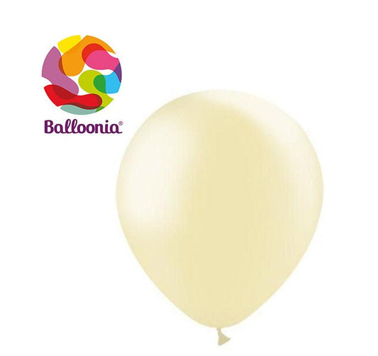 Balloonia 10" Metallic Ivory Latex - 100ct - BAM Party Global