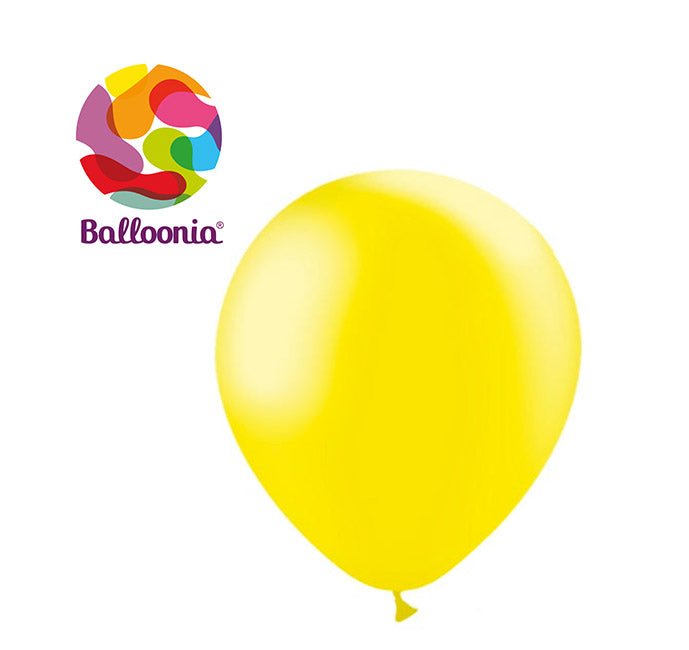 Balloonia 10" Metallic Lemon Latex Balloons - 100ct - BAM Party Global