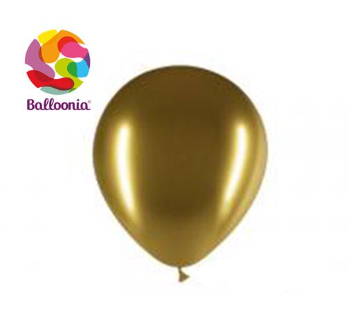 Balloonia 12" Brilliant Gold Latex Balloons - 50ct - BAM Party Global