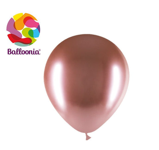 Balloonia 12" Brilliant Rose Gold Latex Balloons - 50ct - BAM Party Global