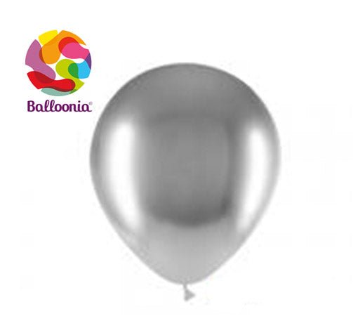 Balloonia 12" Brilliant Silver Latex Balloons - 25ct - BAM Party Global