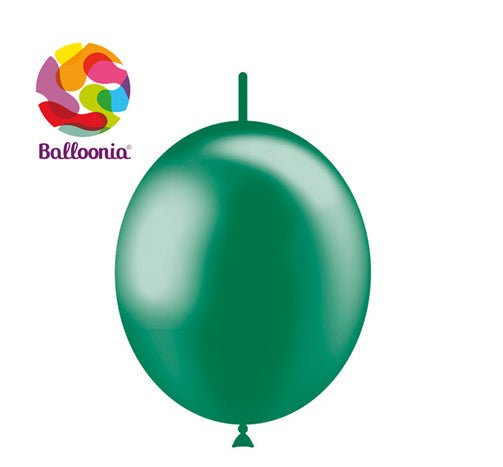 Balloonia 12" Decolink Metallic Forest Green 100ct - BAM Party Global