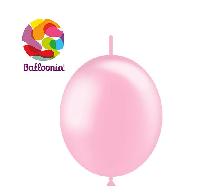 Balloonia 12" Decolink Metallic Latex Baby Pink 100ct - BAM Party Global