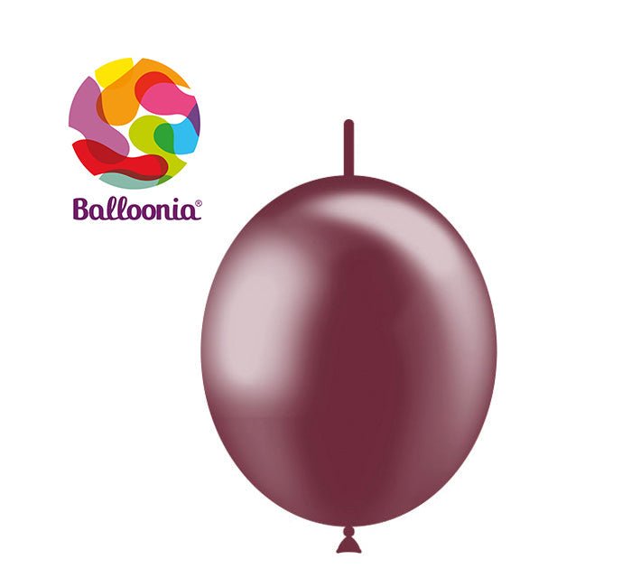 Balloonia 12" Decolink Metallic Latex Burgundy 100ct - BAM Party Global