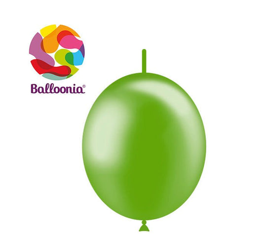 Balloonia 12" Decolink Metallic Latex Green 100ct - BAM Party Global