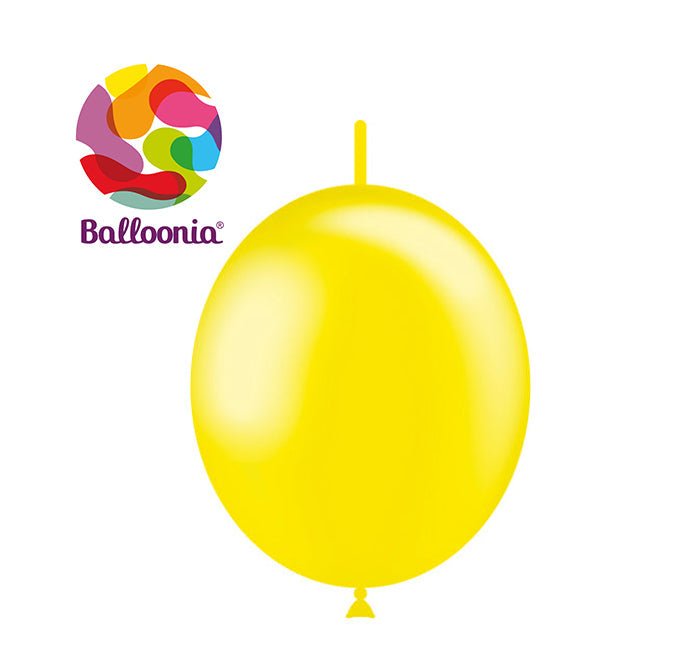 Balloonia 12" Decolink Metallic Latex Lemon 100ct - BAM Party Global