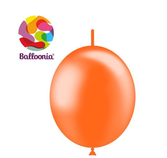 Balloonia 12" Decolink Metallic Latex Orange 100ct - BAM Party Global