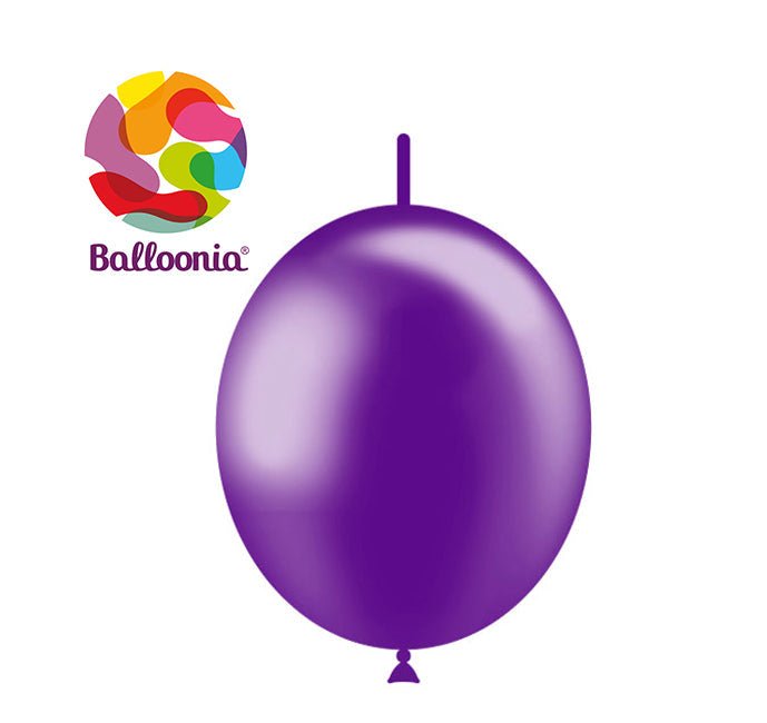 Balloonia 12" Decolink Metallic Latex Purple 100ct - BAM Party Global