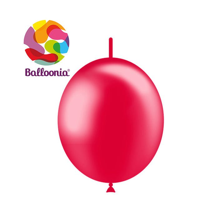 Balloonia 12" Decolink Metallic Latex Red 100ct - BAM Party Global