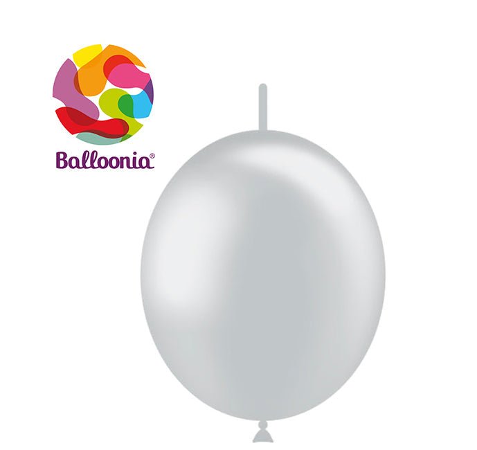 Balloonia 12" Decolink Metallic Latex Silver 100ct - BAM Party Global