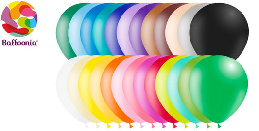 Balloonia 12" Latex Assorted 100ct - BAM Party Global