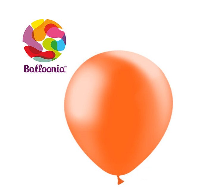 Balloonia 12" Latex Metallic Orange 50ct - BAM Party Global