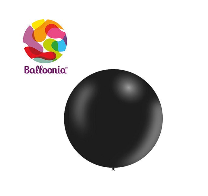 Balloonia 2ft. Latex Metallic Black 5ct - BAM Party Global