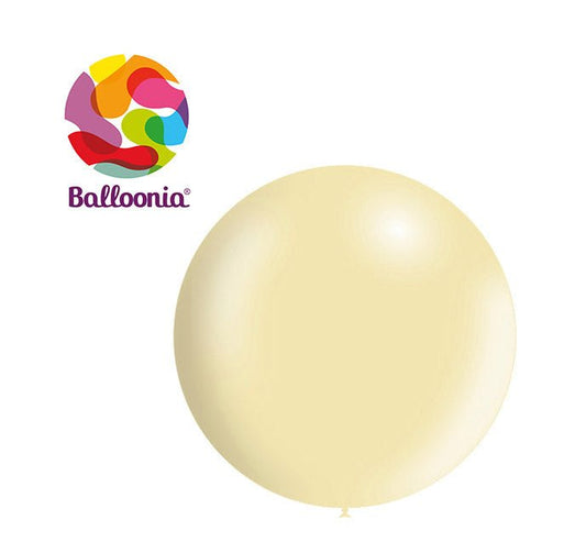 Balloonia 3ft Metallic Latex Ivory 5ct - BAM Party Global