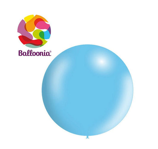 Balloonia 3ft Metallic Latex Sky Blue 5ct - BAM Party Global