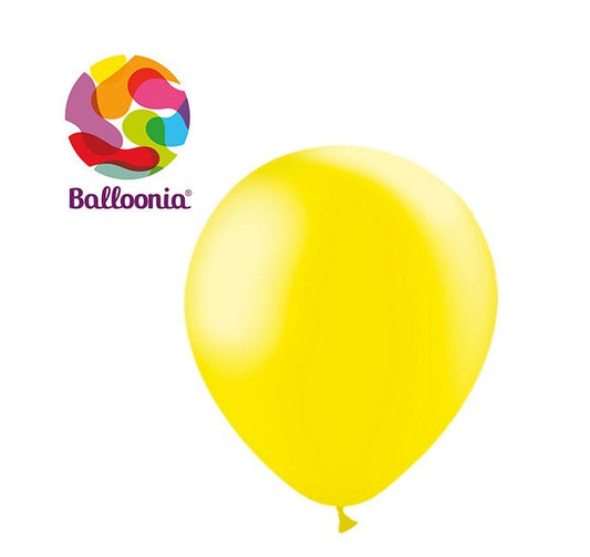 Balloonia 5" Latex Metallic Lemon 100ct - BAM Party Global